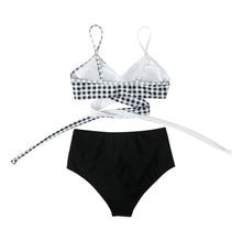 Load image into Gallery viewer, Modern Floral Bikini 2 Pieces Flower Print Bikini Set Women Crisscross High Waist String 2 Piece Bathing Suits High Waist Women's Swimsuit Shorts Solid Bikini Floral Summer Bikini Set