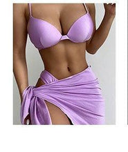 Load image into Gallery viewer, Push Up Women Bikinis Swimwear Women's Bathing Suits Push Up Halter Bandage Bikini Floral Printing Swim Bottoms Two Piece Swimsuits Women Swimsuits Bathing Suit Halter Leaf Print Beach Wear Plus Size