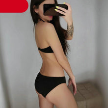 Load image into Gallery viewer, Push Up Women Bikinis Swimwear Women's Bathing Suits Push Up Halter Bandage Bikini Floral Printing Swim Bottoms Two Piece Swimsuits Women Swimsuits Bathing Suit Halter Leaf Print Beach Wear Plus Size
