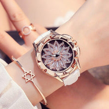 Load image into Gallery viewer, Luxury White Flower Womens Watch Analog Quartz Waterproof Wristwatches Elegant Leather Strap Modern Design