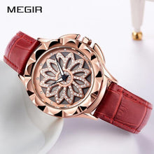 Load image into Gallery viewer, Luxury White Flower Womens Watch Analog Quartz Waterproof Wristwatches Elegant Leather Strap Modern Design