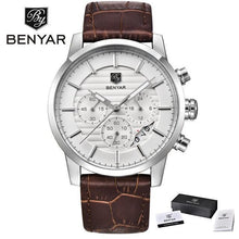 Load image into Gallery viewer, Luxury Steel Sports Men's Watches Business Design Leather Band Wrist Watch Military Quartz