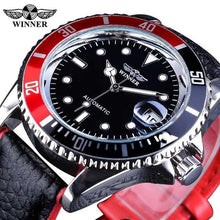 Load image into Gallery viewer, 2021 Fashion Black Red Sport Mens Watches Luxury Luminous Hands Watch Elegant Leather Strap Design
