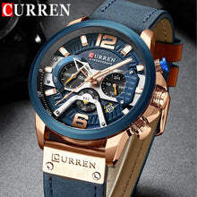 Load image into Gallery viewer, Men's Sports Waterproof Watch With Leather Belts, Chronometers And Large Numbers Details Luxury Watches Unique Design Excellent Gift