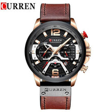 Load image into Gallery viewer, Men's Sports Waterproof Watch With Leather Belts, Chronometers And Large Numbers Details Luxury Watches Unique Design Excellent Gift