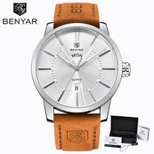 Load image into Gallery viewer, Business Fashion Men Watches Brown Luxury Military Leather Band Wristwatches Date Week Display Watch