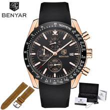 Load image into Gallery viewer, Casual Men's Watches Chronograph Modern Analog Quartz Waterproof Sports Watches Rubber Strap Business Wrist Watches For Men