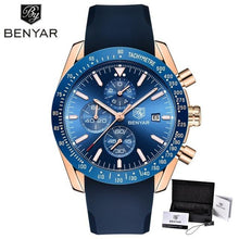 Load image into Gallery viewer, Casual Men's Watches Chronograph Modern Analog Quartz Waterproof Sports Watches Rubber Strap Business Wrist Watches For Men