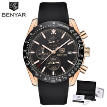 Load image into Gallery viewer, Casual Men's Watches Chronograph Modern Analog Quartz Waterproof Sports Watches Rubber Strap Business Wrist Watches For Men