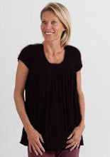Load image into Gallery viewer, Clearance Women's Bamboo Viscose Pleated Lounge Top Black