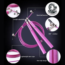 Load image into Gallery viewer, Professional Jump Rope Speed Skipping For Fitness Workout Training Flexible Jump Ropes For Fitness Quite Skipping Rope With Bearing Aluminum Alloy Handle And Carrying Bag