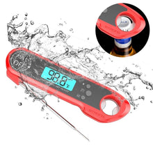 Load image into Gallery viewer, Professional Waterproof Digital Food Thermometer Pyrometer with Folding Foldable Probe Waterproof Digital Instant Read Meat Thermometer with 4.6” Folding Probe Backlight & Calibration Function for Cooking Food Candy BBQ Grill for Kitchen Food Cooking
