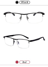 Load image into Gallery viewer, Progressive Reading Glasses Multifocal Anti Blue Ray Glass Glasses Half Frame Metal Alloy For Men And Women Reading Glasses Anti Blue Ray Multifocus Reader