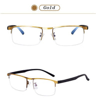 Load image into Gallery viewer, Progressive Reading Glasses Multifocal Anti Blue Ray Glass Glasses Half Frame Metal Alloy For Men And Women Reading Glasses Anti Blue Ray Multifocus Reader