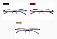 Load image into Gallery viewer, Progressive Reading Glasses Multifocal Anti Blue Ray Glass Glasses Half Frame Metal Alloy For Men And Women Reading Glasses Anti Blue Ray Multifocus Reader