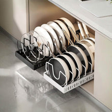 Load image into Gallery viewer, Pull Out Pots and Pans Organizer with 8 Adjustable Dividers