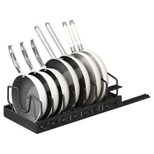 Load image into Gallery viewer, Pull Out Pots and Pans Organizer with 8 Adjustable Dividers