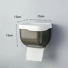 Load image into Gallery viewer, Punch-free Toilet Paper Holder Box Waterproof Storage Toilet Paper Storage Rack Paper Towel Kitchen Bathroom Storage Box Waterproof Toilet Paper Holder Wall Mounted Punch Free Paper Dispenser Transparent Storage Box Bathroom Kitchen Supply