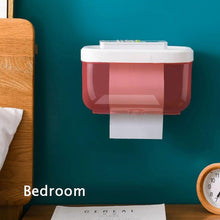 Load image into Gallery viewer, Punch-free Toilet Paper Holder Box Waterproof Storage Toilet Paper Storage Rack Paper Towel Kitchen Bathroom Storage Box Waterproof Toilet Paper Holder Wall Mounted Punch Free Paper Dispenser Transparent Storage Box Bathroom Kitchen Supply