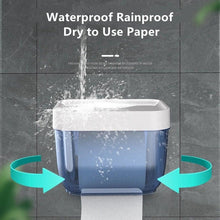 Load image into Gallery viewer, Punch-free Toilet Paper Holder Box Waterproof Storage Toilet Paper Storage Rack Paper Towel Kitchen Bathroom Storage Box Waterproof Toilet Paper Holder Wall Mounted Punch Free Paper Dispenser Transparent Storage Box Bathroom Kitchen Supply