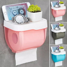 Load image into Gallery viewer, Punch-free Toilet Paper Holder Box Waterproof Storage Toilet Paper Storage Rack Paper Towel Kitchen Bathroom Storage Box Waterproof Toilet Paper Holder Wall Mounted Punch Free Paper Dispenser Transparent Storage Box Bathroom Kitchen Supply