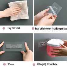 Load image into Gallery viewer, Punch-free Toilet Paper Holder Box Waterproof Storage Toilet Paper Storage Rack Paper Towel Kitchen Bathroom Storage Box Waterproof Toilet Paper Holder Wall Mounted Punch Free Paper Dispenser Transparent Storage Box Bathroom Kitchen Supply