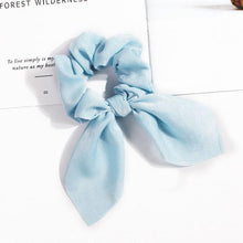 Load image into Gallery viewer, Pure Color Elastic Hair Band Rabbit Ear Bow Pearl Hair Rope Satin Ponytail Scrunchie Bobbles Elastic Hair Ties Ropes Ponytail Holder Accessories for Women And Girls