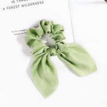 Load image into Gallery viewer, Pure Color Elastic Hair Band Rabbit Ear Bow Pearl Hair Rope Satin Ponytail Scrunchie Bobbles Elastic Hair Ties Ropes Ponytail Holder Accessories for Women And Girls