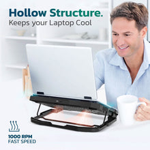 Load image into Gallery viewer, Purely Laptop Cooling Pad, 6 Adjustable Height Laptop Stand, 4 Fans: 3 Fan Modes + 6 Speeds, LED Display, 2 USB Ports