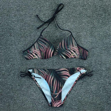 Load image into Gallery viewer, Push Up Bikini Floral Print Swimsuit Swimwear Women Bathing Suit Bikinis Set Brazilian Beach Female Wear Women's Bikini Swimsuits Floral Printed Bathing Suits for Women 2 Piece Bikini