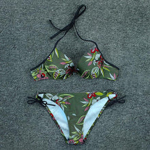 Load image into Gallery viewer, Push Up Bikini Floral Print Swimsuit Swimwear Women Bathing Suit Bikinis Set Brazilian Beach Female Wear Women's Bikini Swimsuits Floral Printed Bathing Suits for Women 2 Piece Bikini