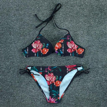 Load image into Gallery viewer, Push Up Bikini Floral Print Swimsuit Swimwear Women Bathing Suit Bikinis Set Brazilian Beach Female Wear Women's Bikini Swimsuits Floral Printed Bathing Suits for Women 2 Piece Bikini