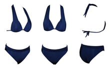 Load image into Gallery viewer, Push Up Bikini New Two Piece Swimsuit Women High Waist Black Pink Bikinis Set Women's Halter Padded Top Push Up Bikini Set Two Piece Swimsuits Bathing Suits Beachwear Swimwear Beachwear Bathing Suit