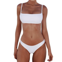Load image into Gallery viewer, Push Up Bikini Set Swimsuits High Waist Swimwear Women Ribbed Bathing Suits Brazilian Bikinis Swimsuit for Women Bottom Triangle Bikinis Top Bathing Suit
