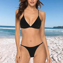 Load image into Gallery viewer, Push Up Bikini Set Swimsuits High Waist Swimwear Women Ribbed Bathing Suits Brazilian Bikinis Swimsuit for Women Bottom Triangle Bikinis Top Bathing Suit