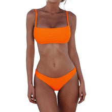Load image into Gallery viewer, Push Up Bikini Set Swimsuits High Waist Swimwear Women Ribbed Bathing Suits Brazilian Bikinis Swimsuit for Women Bottom Triangle Bikinis Top Bathing Suit