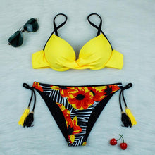 Load image into Gallery viewer, Push Up Bikinis 2022 New Swimwear Women's Bikini Swimsuits Floral Printed Bathing Suits for Women 2 Piece Bikini Women Floral Print Bikini Sets Swimsuit Beach Wear Bathing Suit Female Two Pieces