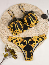 Load image into Gallery viewer, Push Up Bikinis Bikini Set Women High Waisted Bikini Set Athletic Two Piece Swimsuit Sporty Scoop Neck Bathing Suit For Teen Girls With Shorts High Waist Swimwear Women Swimsuit Female Swimming Suit Bathing Suit Print Bikini Set