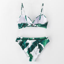 Load image into Gallery viewer, Push Up Floral Bikini Sets Women Two Pieces Swimsuits Women's Bathing Suits Push Up Halter Bandage Bikini Floral Printing Swim Bottoms Two Piece Swimsuits New Girl Beach Bathing Suits Swimwear
