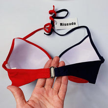 Load image into Gallery viewer, Push Up Women Bikinis Swimwear Women's Bathing Suits Push Up Halter Bandage Bikini Floral Printing Swim Bottoms Two Piece Swimsuits Women Swimsuits Bathing Suit Halter Leaf Print Beach Wear Plus Size