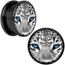 Load image into Gallery viewer, Black White Leopard Eyes Black Anodized Screw Fit Plug Set 18mm