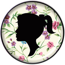 Load image into Gallery viewer, Woman Floral Silhouette Black Barbell Tongue Ring