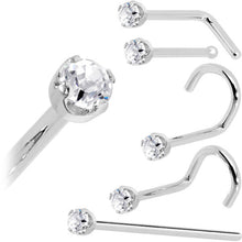 Load image into Gallery viewer, 14k White Gold 2mm Moissanite Nose Ring