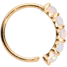 Load image into Gallery viewer, 20G White Synthetic Opal 14k Yellow Gold Seamless Circular Ring