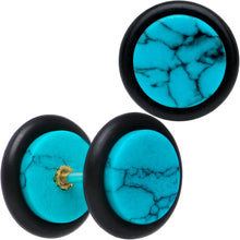Load image into Gallery viewer, Aqua Faux Marble Cheater Plug Set