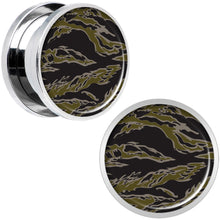 Load image into Gallery viewer, Tiger Camo Print Steel Screw Fit Plug Set 5/8