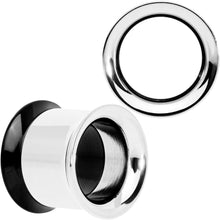 Load image into Gallery viewer, Steel Black Two Tone Screw Fit Tunnel Plug Set 3mm to 16mm