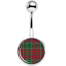 Load image into Gallery viewer, Christmas Red Green Plaid Belly Ring