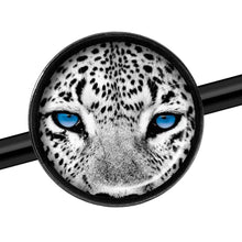 Load image into Gallery viewer, 14G Black White Leopard Eyes Black Industrial Barbell 37mm