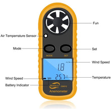 Load image into Gallery viewer, Qotone GM816 Digital Anemometer Wind-Speed Gauge Meter